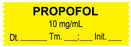 Medical Labels - Anesthesia Tape, Propofol 10 mg/mL, Date Time Initial, 1-1/2" x 1/2"