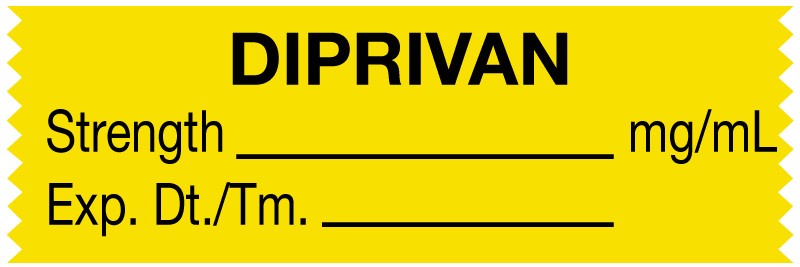 Medical Labels - Anesthesia Tape, Diprivan mg/mL, 1-1/2" x 1/2"