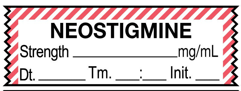Medical Labels - Anesthesia Tape, NEOSTIGMINE mg/mL, DTI 1-1/2" x 1/2"