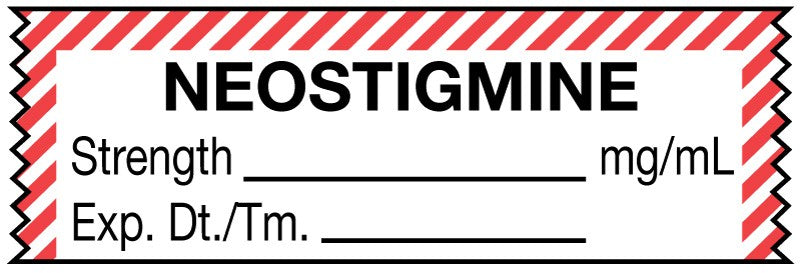 Medical Labels - Anesthesia Tape, Neostigmine mg/mL, 1-1/2" x 1/2"