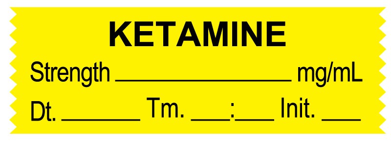 Medical Labels - Anesthesia Tape, KETAMINE mg/mL, DTI 1-1/2" x 1/2"