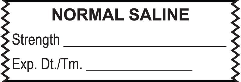 Medical Labels - Anesthesia Tape, Normal Saline, 1-1/2" x 1/2"