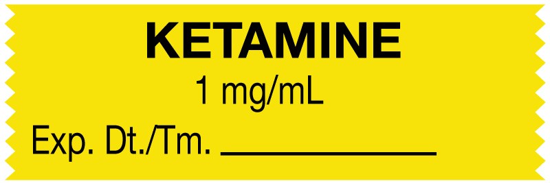 Medical Labels - Anesthesia Tape, Ketamine 1 mg/mL, 1-1/2" x 1/2"