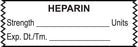 Medical Labels - Anesthesia Tape, Heparin Units, 1-1/2" x 1/2"