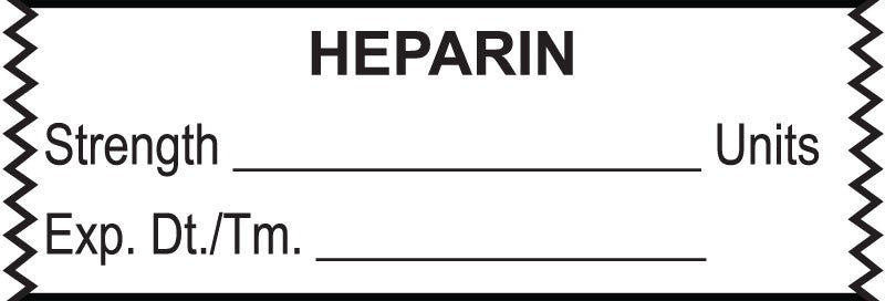Medical Labels - Anesthesia Tape, Heparin Units, 1-1/2" x 1/2"
