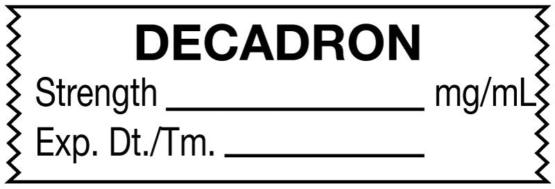 Medical Labels - Anesthesia Tape, Decadron mg/mL, 1-1/2" x 1/2"