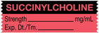 Medical Labels - Anesthesia Tape, Succinylcholine mg/mL, 1-1/2" x 1/2"