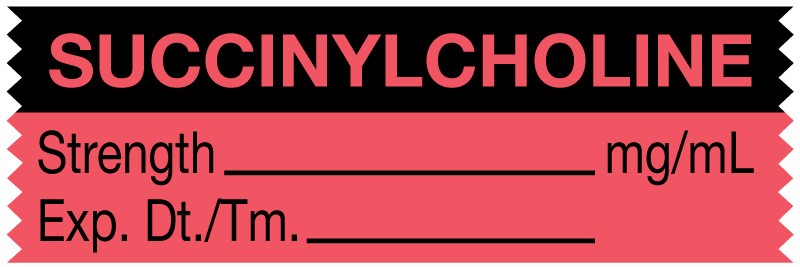 Medical Labels - Anesthesia Tape, Succinylcholine mg/mL, 1-1/2" x 1/2"