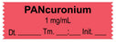 Medical Labels - Anesthesia Tape, Pancuronium 1 mg/mL, Date Time Initial, 1-1/2" x 1/2"