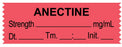 Medical Labels - Anesthesia Tape, ANECTINE mg/mL, DTI 1-1/2" x 1/2"
