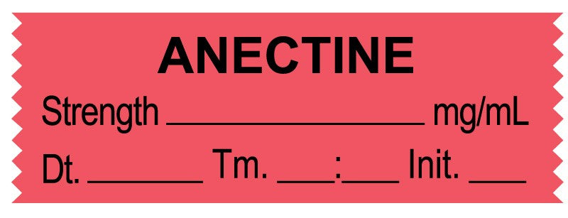 Medical Labels - Anesthesia Tape, ANECTINE mg/mL, DTI 1-1/2" x 1/2"