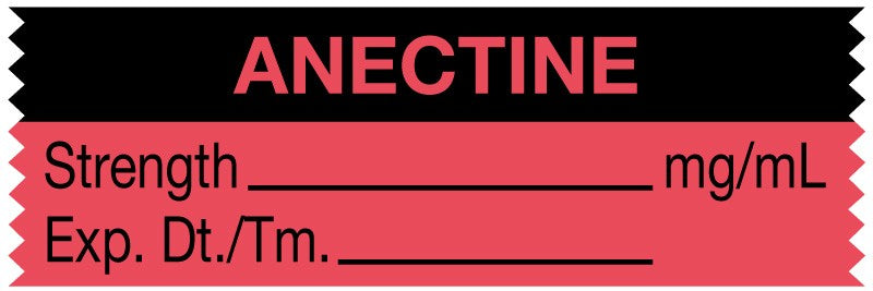 Medical Labels - Anesthesia Tape, Anectine mg/mL, 1-1/2" x 1/2"