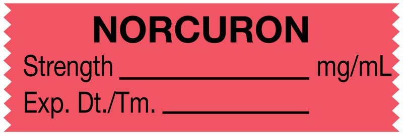 Medical Labels - Anesthesia Tape, Norcuron mg/mL, 1-1/2" x 1/2"