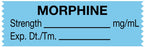 Medical Labels - Anesthesia Tape, Morphine mg/mL, 1-1/2" x 1/2"