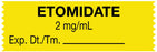 Medical Labels - Anesthesia Tape, Etomidate 2 mg/mL, 1-1/2" x 1/2"