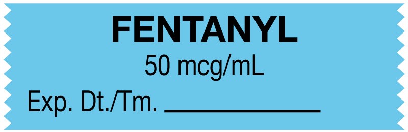 Medical Labels - Anesthesia Tape, Fentanyl 50 mcg/mL, 1-1/2" x 1/2"