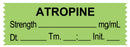 Medical Labels - Anesthesia Tape, ATROPINE mg/mL DTI 1-1/2" x 1/2"