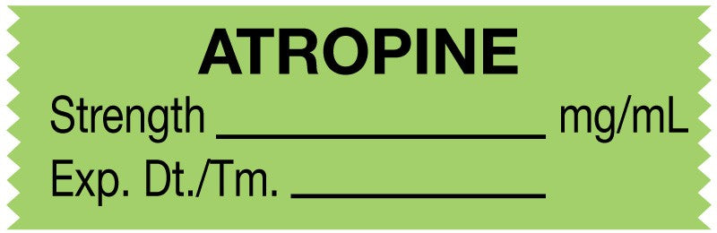 Medical Labels - Anesthesia Tape, Atropine mg/mL, 1-1/2" x 1/2"