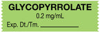 Medical Labels - Anesthesia Tape, Glycopyrrolate 0.2 mg/mL, 1-1/2" x 1/2"