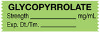 Medical Labels - Anesthesia Tape, Glycopyrrolate mg/mL, 1-1/2" x 1/2"