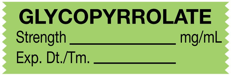 Medical Labels - Anesthesia Tape, Glycopyrrolate mg/mL, 1-1/2" x 1/2"