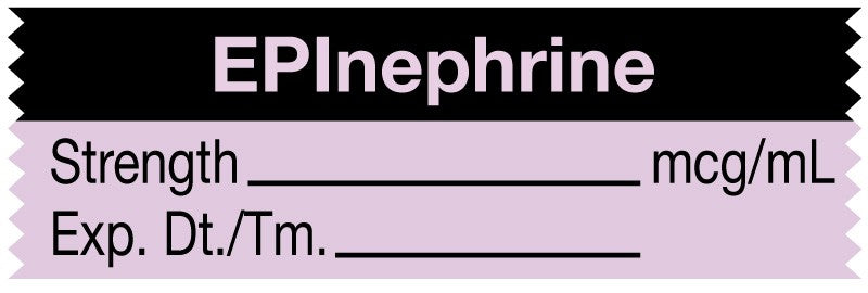 Medical Labels - Anesthesia Tape, EPInephrine mcg/mL, 1-1/2" x 1/2"