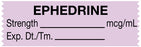Medical Labels - Anesthesia Tape, Ephedrine mcg/mL, 1-1/2" x 1/2"