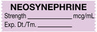 Medical Labels - Anesthesia Tape, Neosynephrine mcg/mL, 1-1/2" x 1/2"