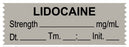 Medical Labels - Anesthesia Tape, Lidocaine mg/mL, Date Time Initial, 1-1/2" x 1/2"