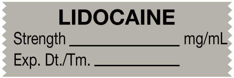 Medical Labels - Anesthesia Tape, Lidocaine mg/mL, 1-1/2" x 1/2"