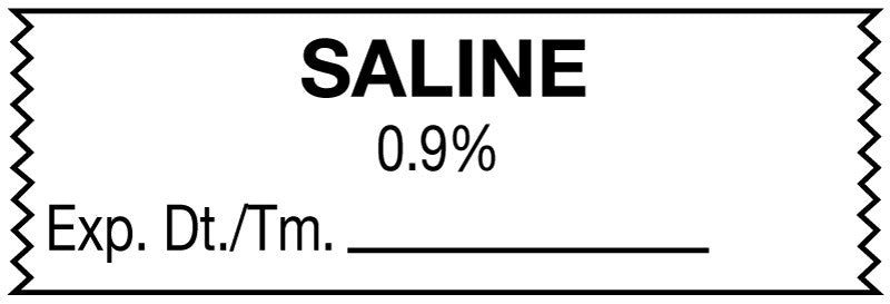Medical Labels - Anesthesia Tape, Saline 0.9%, 1-1/2" x 1/2"