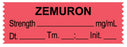 Medical Labels - Anesthesia Tape, ZEMURON mg/mL, DTI 1-1/2" x 1/2"
