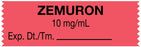 Medical Labels - Anesthesia Tape, Zemuron 10 mg/mL, 1-1/2" x 1/2"