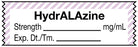 Medical Labels - Anesthesia Tape, Hydralazine mg/mL, 1-1/2" x 1/2"