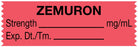 Medical Labels - Anesthesia Tape, Zemuron mg/mL, 1-1/2" x 1/2"