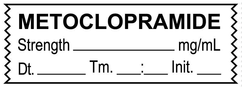 Medical Labels - Anesthesia Tape, Metoclopramide mg/mL, Date Time Initial, 1-1/2" x 1/2"