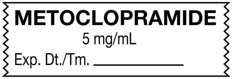 Medical Labels - Anesthesia Tape, Metoclopramide 5 mg/mL, 1-1/2" x 1/2"