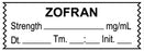 Medical Labels - Anesthesia Tape, Zofran mg/mL, Date Time Initial, 1-1/2" x 1/2"