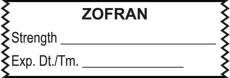 Medical Labels - Anesthesia Tape, Zofran, 1-1/2" x 1/2"