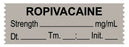 Medical Labels - Anesthesia Tape, Ropivacaine mg/mL, Date Time Initial, 1-1/2" x 1/2"