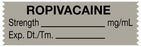 Medical Labels - Anesthesia Tape, Ropivacaine mg/mL, 1-1/2" x 1/2"