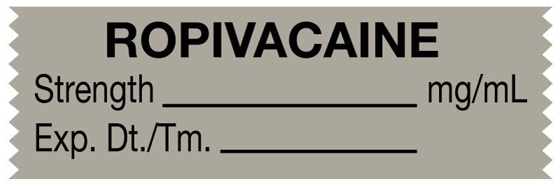 Medical Labels - Anesthesia Tape, Ropivacaine mg/mL, 1-1/2" x 1/2"