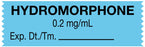 Medical Labels - Anesthesia Tape, Hydromorphone 0.2 mg/mL, 1-1/2" x 1/2"