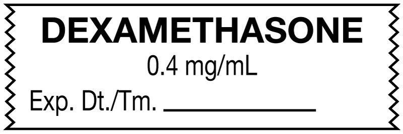 Medical Labels - Anesthesia Tape, Dexamethasone 0.4 mg/mL, 1-1/2" x 1/2"