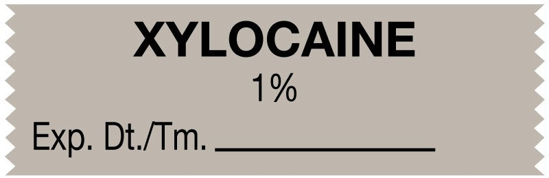 Medical Labels - Anesthesia Tape, Xylocaine 1% , 1-1/2" x 1/2"