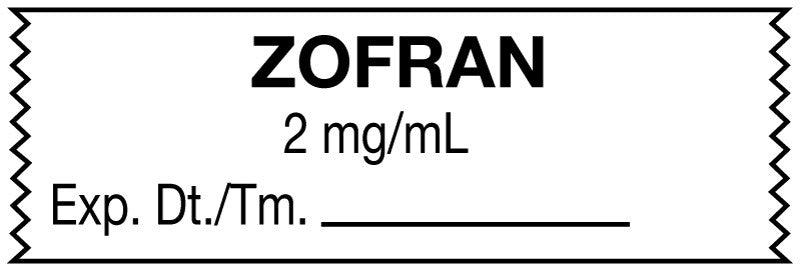 Medical Labels - Anesthesia Tape, Zofran 2mg/mL, 1-1/2" x 1/2"
