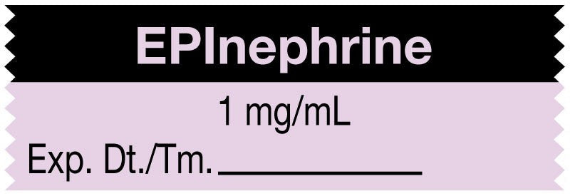 Medical Labels - Anesthesia Tape, EPInephrine 1 mg/mL, 1-1/2" x 1/2"
