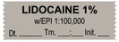 Medical Labels - Anesthesia Tape, Lidocaine 1% W/Epi, Date Time Initial, 1-1/2" x 1/2"