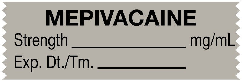 Medical Labels - Anesthesia Tape, Mepivacaine mg/mL, 1-1/2" x 1/2"