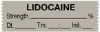 Medical Labels - Anesthesia Tape, Lidocaine %, Date Time Initial, 1-1/2" x 1/2"